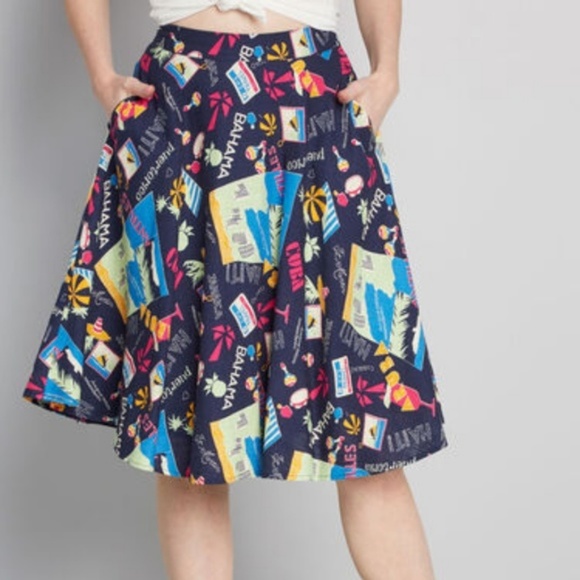 Modcloth Dresses & Skirts - ModCloth Just This Sway Midi Skirt Medium